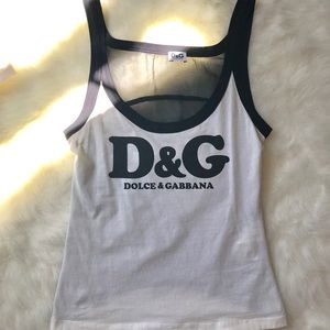 Dolce & Gabbana Black & White Sheer Tank